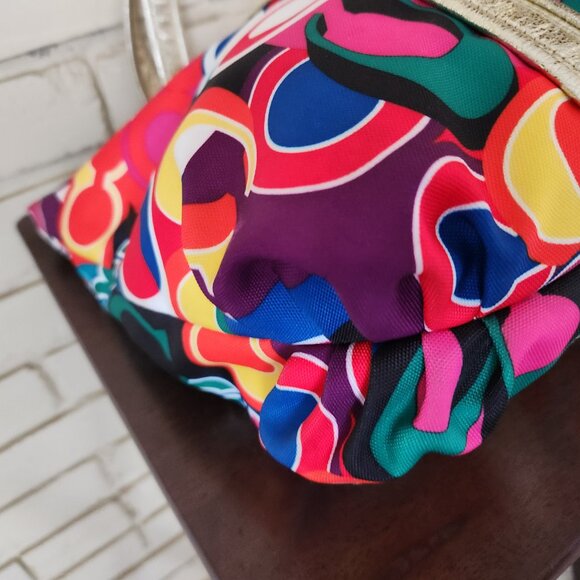 Euc Coach Poppy Graffitti Pop Art Signature Tote Bag w/Wallet - Picture 10 of 17